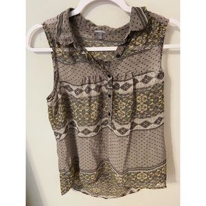 Charlotte Russe Sheer Grey Sleeveless Blouse